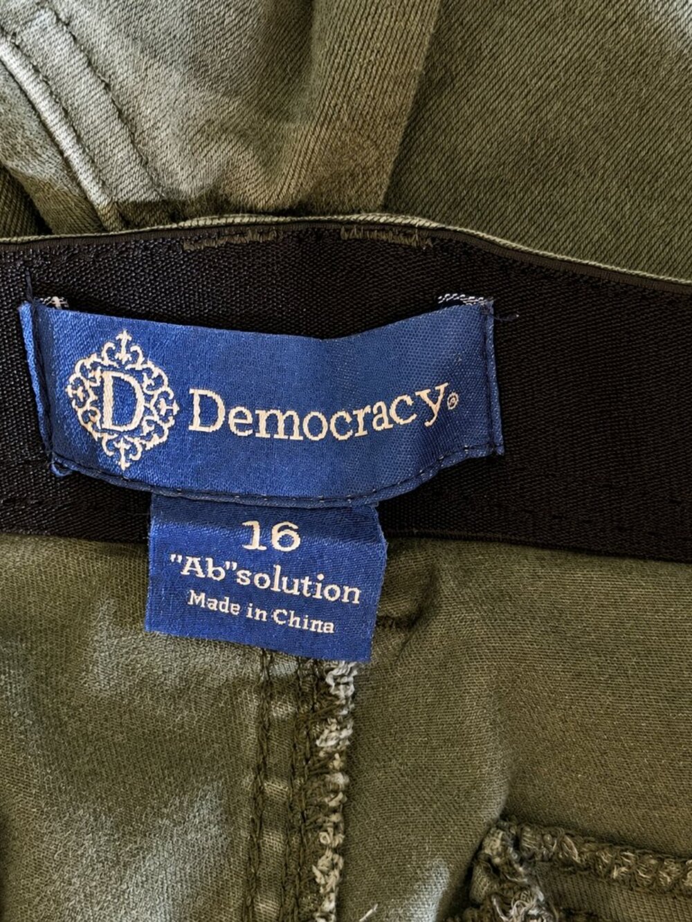 Democracy Ab Solution Camo Cargo Pants Size 16 Green Straight Leg - Picture 8 of 9